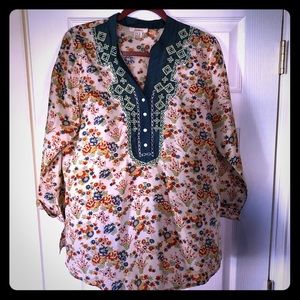 BoHo silk Sundance Anthropologie shirt/tunic